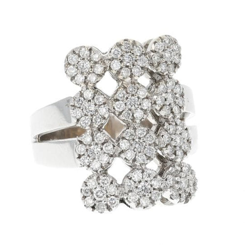 Bague 58 Bague en or blanc 18K sertie de diamants naturels 58 Facettes 4151