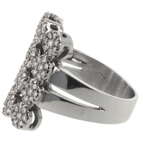 Bague 58 Bague en or blanc 18K sertie de diamants naturels 58 Facettes 4151