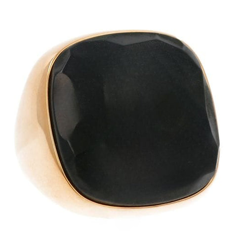 Bague 54 Pomellato Victoria - Bague en or rose 18k et jais noir 58 Facettes 4396