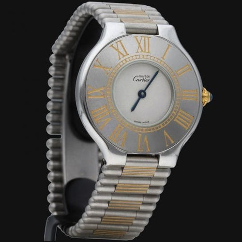 Montre Cartier Must 21 - Montre femme quartz 28 mm en or jaune et acier 58 Facettes MT44971
