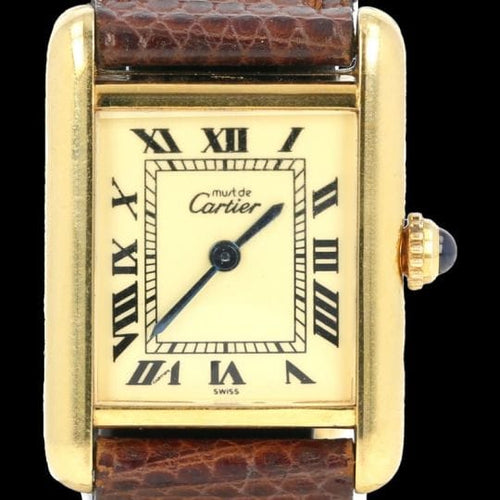 Montre Cartier Must de Cartier Tank Vermeil - Montre femme quartz 28 mm 58 Facettes MT43355