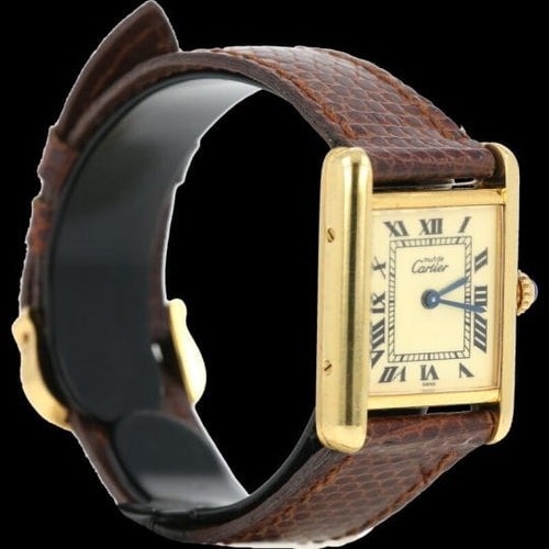Montre Cartier Must de Cartier Tank Vermeil - Montre femme quartz 28 mm 58 Facettes MT43355