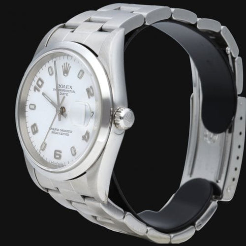 Montre Rolex Date - Montre 34 mm en acier 58 Facettes MT44098