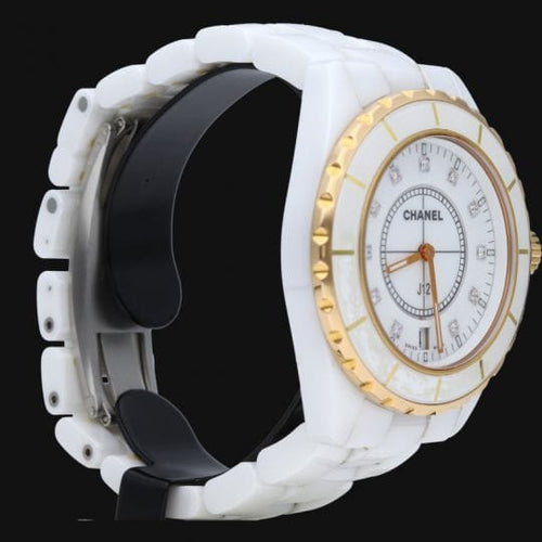 Montre Chanel J12 - Montre 38 mm en céramique avec cadran diamants 58 Facettes MT44652