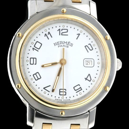 Montre Hermès Clipper - Montre chronographe Diver en or jaune et acier 58 Facettes MT44633