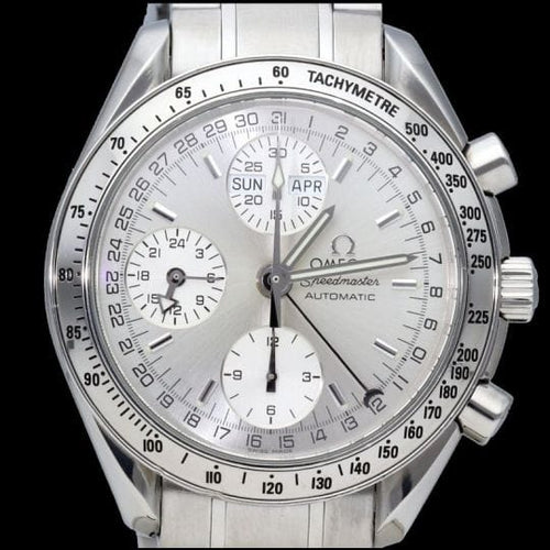 Montre Omega Speedmaster - Montre chronographe Day-Date en acier 58 Facettes MT44220