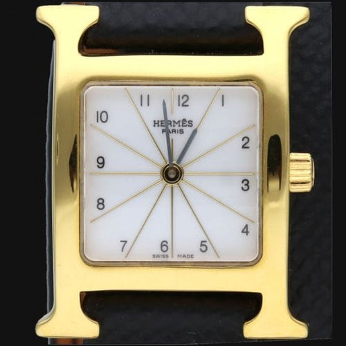 Montre Hermès Heure H - Montre femme quartz en plaqué or 58 Facettes MT43498