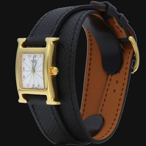 Montre Hermès Heure H - Montre femme quartz en plaqué or 58 Facettes MT43498