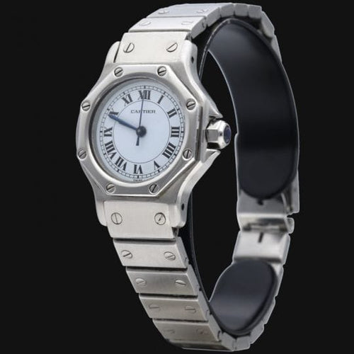 Montre Cartier Santos - Montre ronde automatique en acier 26 mm 58 Facettes MT44381