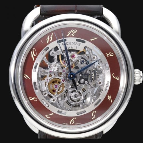 Montre Hermès Arceau - Montre Skeleton automatique 41 mm acier 58 Facettes MT44620