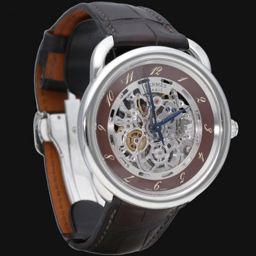 Montre Hermès Arceau - Montre Skeleton automatique 41 mm acier 58 Facettes MT44620