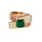 Bague 57 Bague ruban or rose, émeraude et saphirs roses 58 Facettes 240321