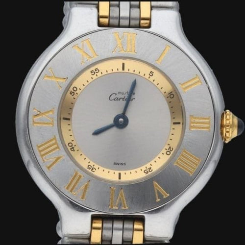 Montre Cartier Must 21 - Montre femme quartz 28 mm or jaune et acier 58 Facettes MT40184