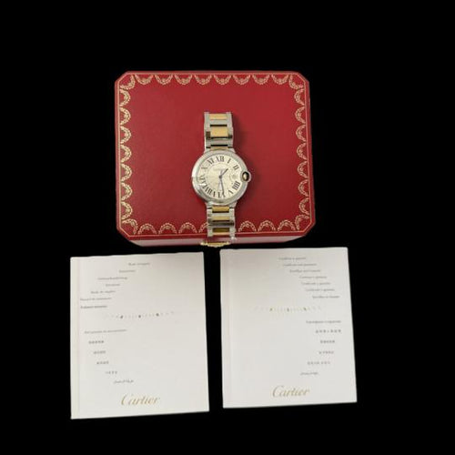 Montre Cartier Ballon Bleu - Montre femme 42 mm en or jaune et acier 58 Facettes MT42948