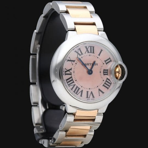 Montre Cartier Ballon Bleu - Montre femme quartz 28 mm or rose et acier 58 Facettes MT42721