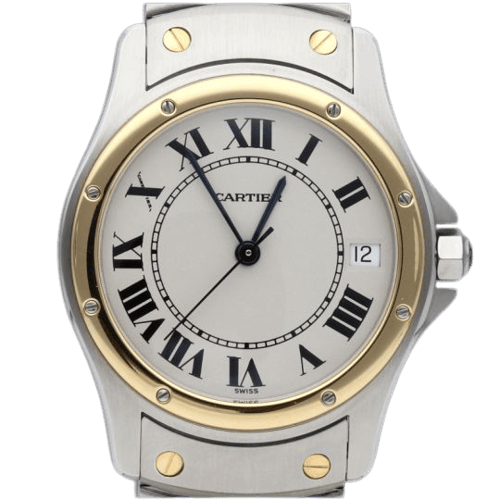 Montre Cartier Santos Ronde - Montre en or jaune et acier 58 Facettes MT42748