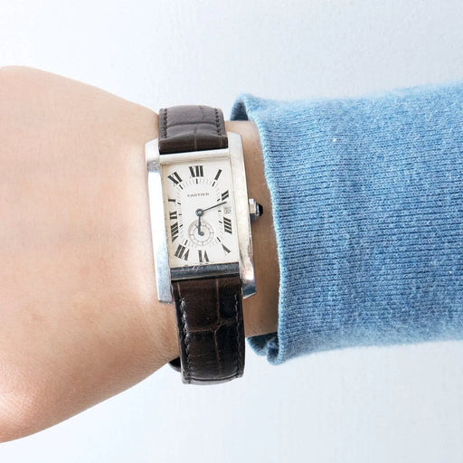 Montre CARTIER - Tank Américaine - Montre or gris 58 Facettes 240814