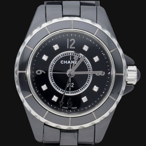 Montre Chanel J12 - Montre quartz 29 mm en céramique avec diamants 58 Facettes MT39967