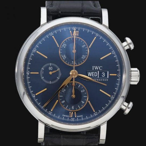 Montre IWC Portofino - Montre chronographe automatique homme 42 mm acier 58 Facettes MT41112