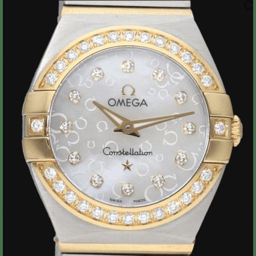 Montre Omega Constellation - Montre quartz femme 24 mm or jaune/acier et diamants 58 Facettes MT41336