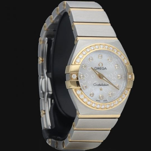 Montre Omega Constellation - Montre quartz femme 24 mm or jaune/acier et diamants 58 Facettes MT41336