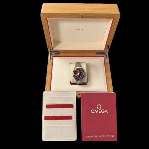 Montre Omega Speedmaster Racing - Montre chronographe Co-Axial 40 mm cadran rouge 58 Facettes MT41853