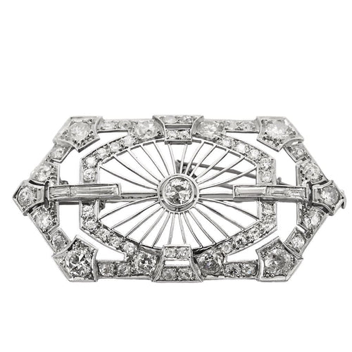 Broche Broche Art déco en platine et diamants 58 Facettes 350374
