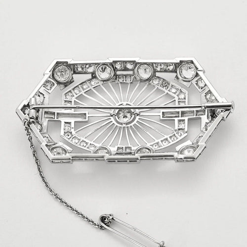 Broche Broche Art déco en platine et diamants 58 Facettes 350374