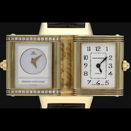 Montre Jaeger-LeCoultre Reverso Duetto - Montre femme en or jaune et diamants 58 Facettes MT42498