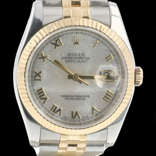 Montre Rolex Datejust - Montre 36 mm en or jaune et acier 58 Facettes MT42536
