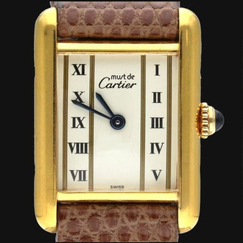 Montre Cartier Tank Vermeil - Montre femme quartz plaqué or 58 Facettes MT42665