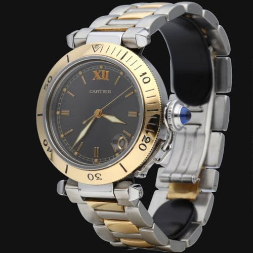 Montre Cartier Pasha - Montre automatique 35 mm en or jaune et acier 58 Facettes MT42741