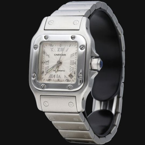 Montre Cartier Santos Galbée - Montre automatique en acier 58 Facettes MT42448