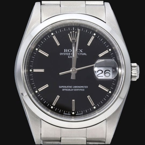 Montre Rolex Date - Montre 34 mm en acier 58 Facettes MT43255