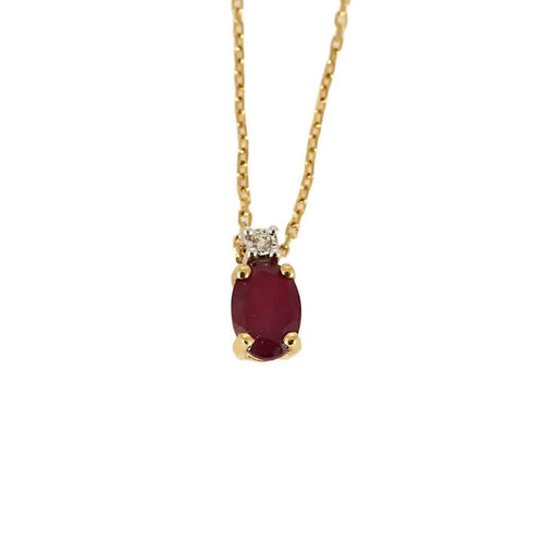 Collier Collier en or jaune, or blanc, rubis et diamants 58 Facettes B250484
