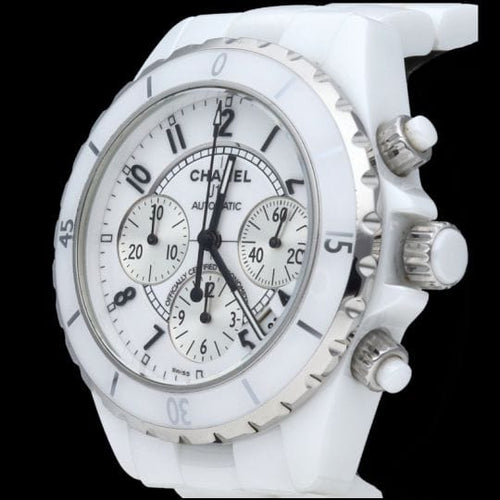 Montre Chanel J12 - Montre chronographe automatique en céramique blanche 58 Facettes MT42483