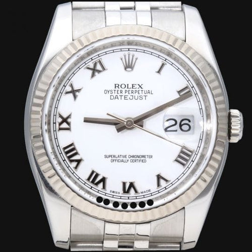 Montre Rolex Datejust - Montre 36 mm en acier et or blanc 58 Facettes MT43267