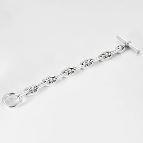 Bracelet HERMES - Bracelet "Chaîne d'Ancre" Grand Modèle en argent 58 Facettes B250495