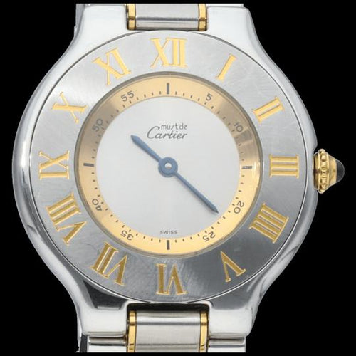 Montre Cartier Must 21 - Montre femme quartz 31 mm en or jaune et acier 58 Facettes MT42251