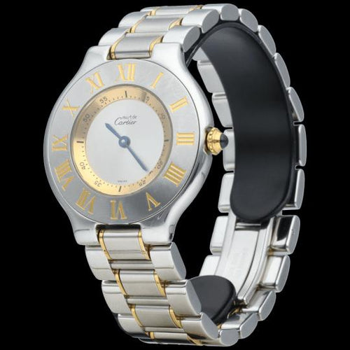 Montre Cartier Must 21 - Montre femme quartz 31 mm en or jaune et acier 58 Facettes MT42251