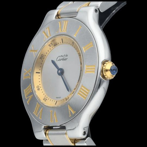Montre Cartier Must 21 - Montre femme quartz 31 mm en or jaune et acier 58 Facettes MT42251