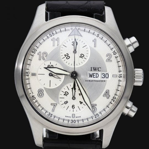 Montre IWC Spitfire - Montre chronographe automatique homme en acier 58 Facettes MT43454
