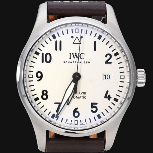 Montre IWC Pilot Mark XVIII - Montre homme automatique en acier 40 mm 58 Facettes MT43610