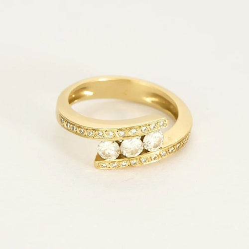 Bague 54.5 Bague en or jaune et diamants 58 Facettes B250528