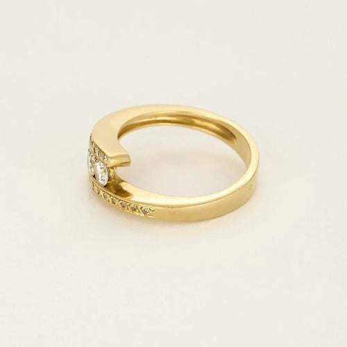 Bague 54.5 Bague en or jaune et diamants 58 Facettes B250528