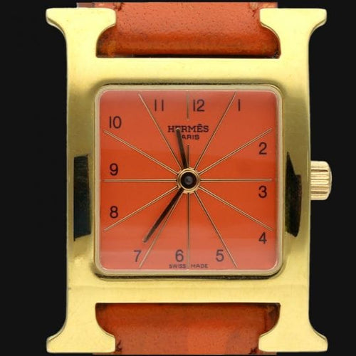 Montre Hermès Heure H - Montre femme quartz plaqué or 21 mm 58 Facettes MT43551