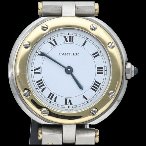 Montre Cartier Santos - Montre ronde quartz en or jaune et acier 58 Facettes MT44395