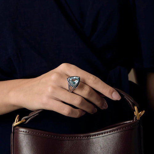 Bague 54.5 Mauboussin  Tellement Subtile pour Toi bague en or blanc, aigue marine, saphirs et améthyste 58 Facettes B250515