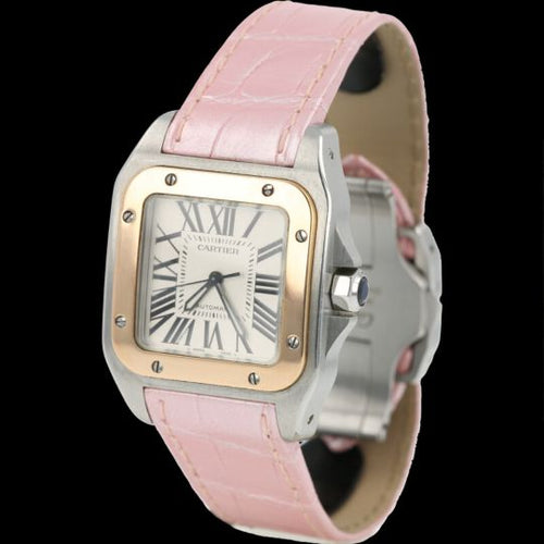 Montre Cartier Santos 100 - Montre automatique en or rose et acier 58 Facettes MT44406