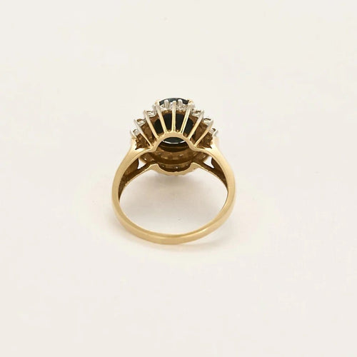 Bague 56 Bague en or jaune et or blanc, saphir et diamants 58 Facettes B250591